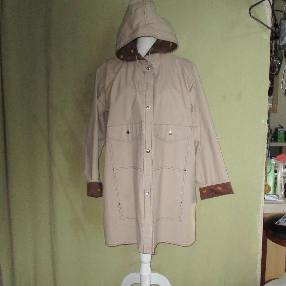 Rain Coat Rainproof Knee Length Size L